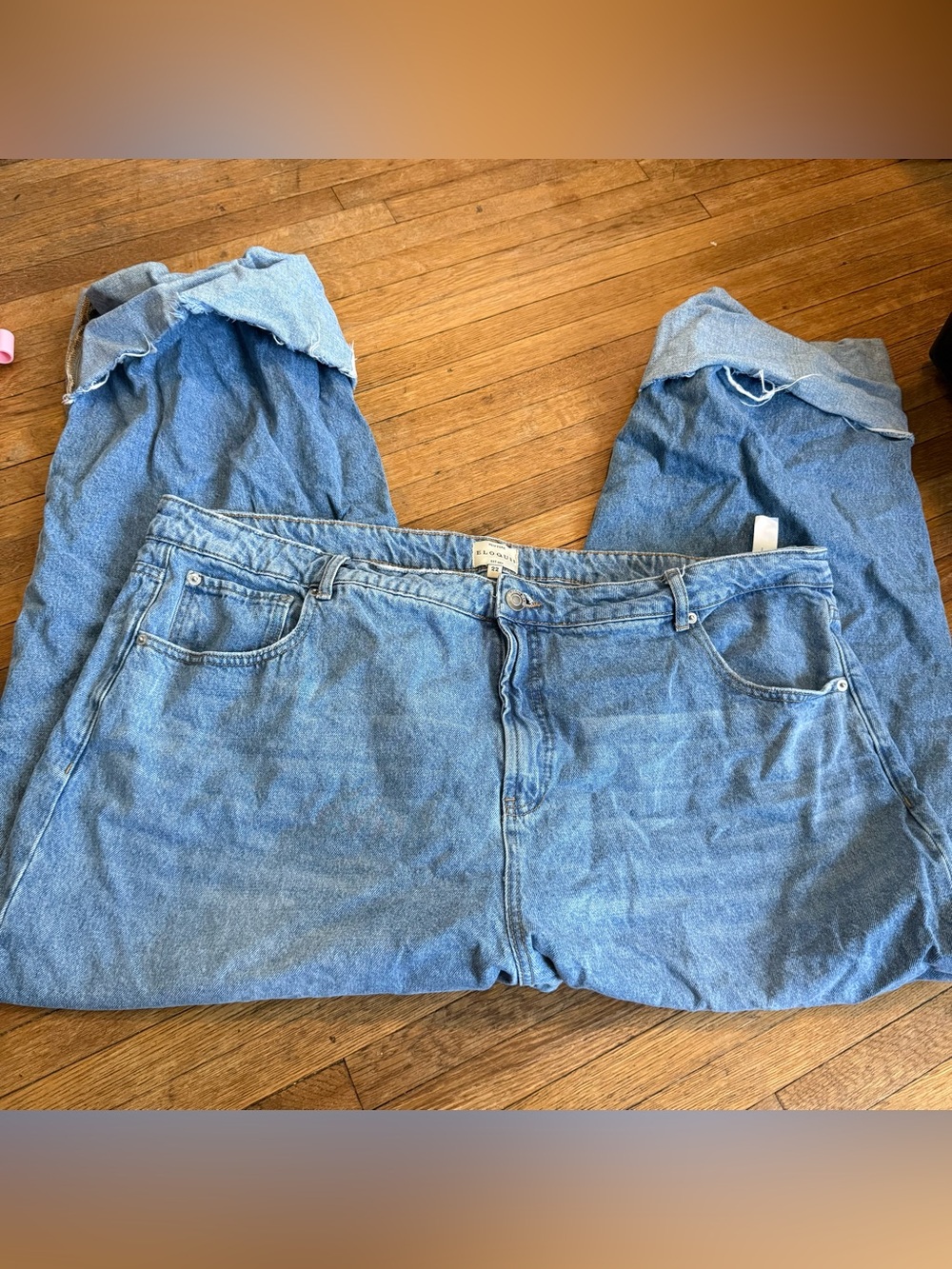 Eloquii Women’s Baggy Wide Cuff Hemmed Jeans - Size 22